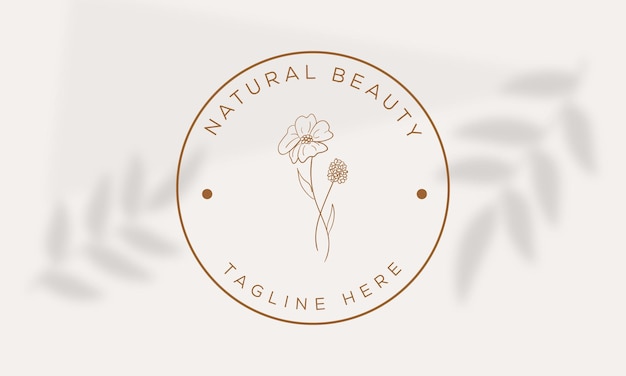 Hand drawn floral botanical logo illustration collection for beauty natural organic premium vector