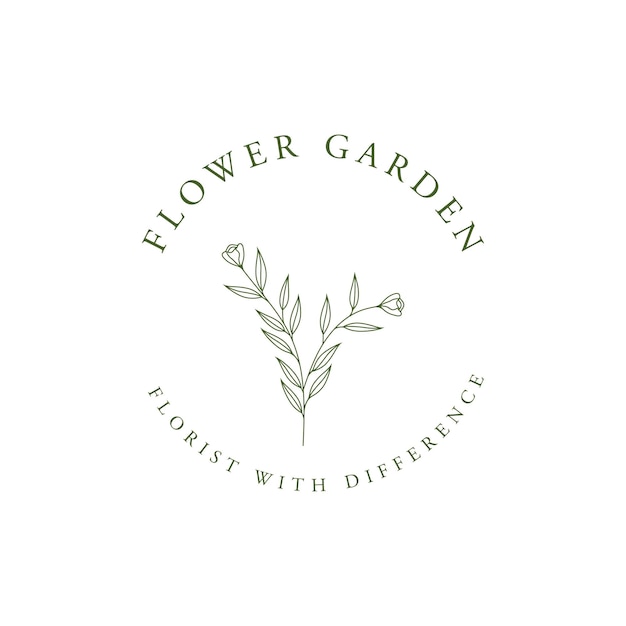 hand drawn floral or botanical logo template designlogo for business photography studio wedding and flower shop