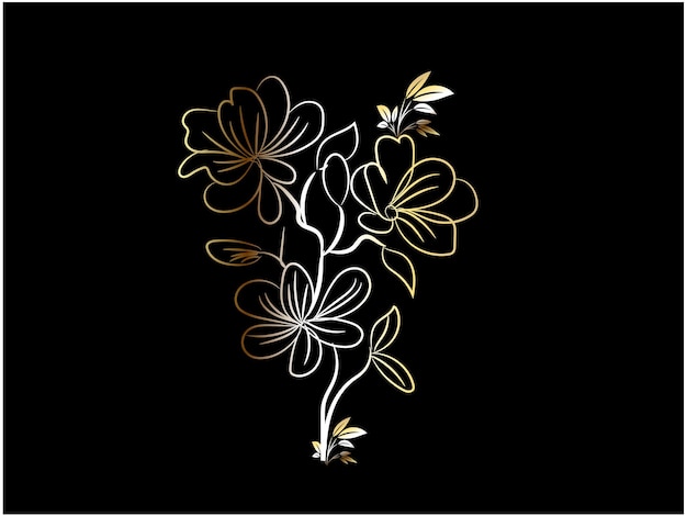 Vector hand drawn floral decorative elements