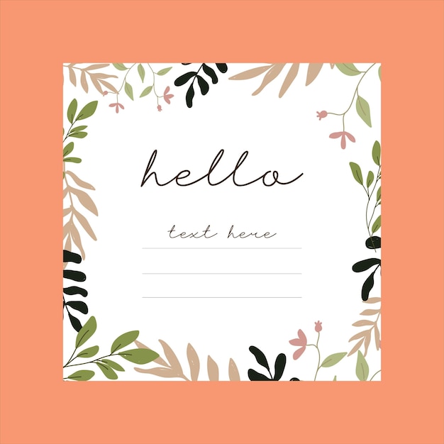 Vector hand drawn floral design cards template