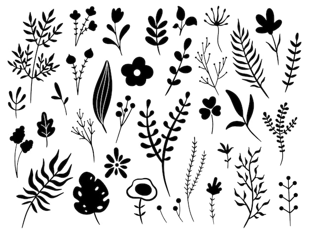 Hand drawn floral doodle design element vector illustration