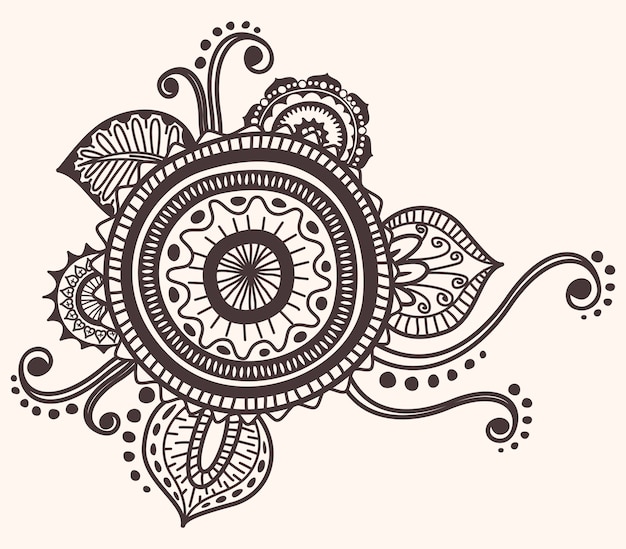 Vector hand drawn floral doodle