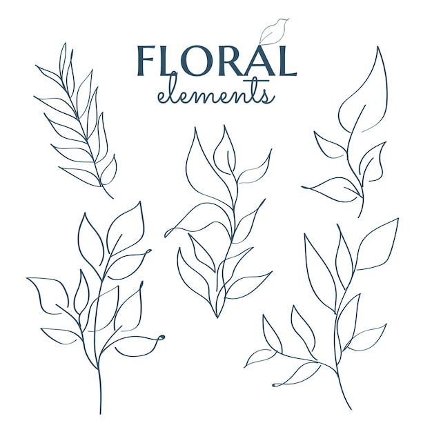 Vector hand drawn floral element