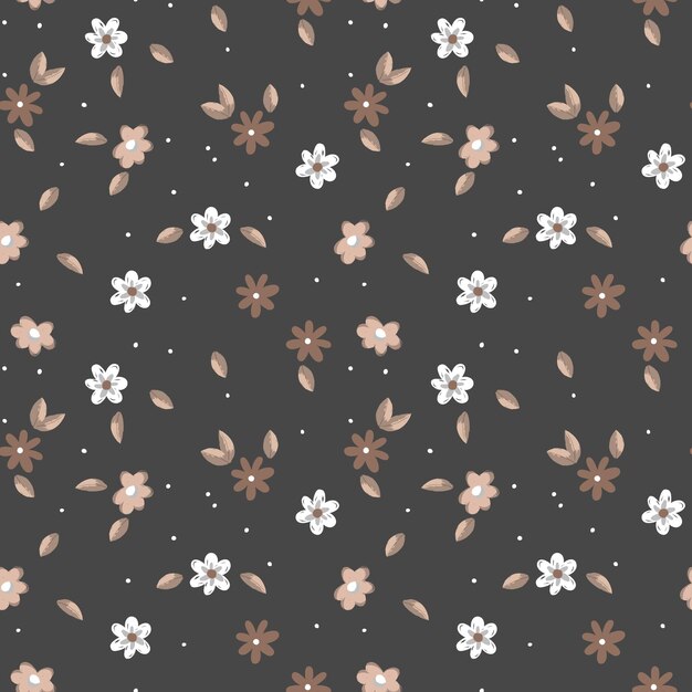 Vector hand drawn floral flower pattern