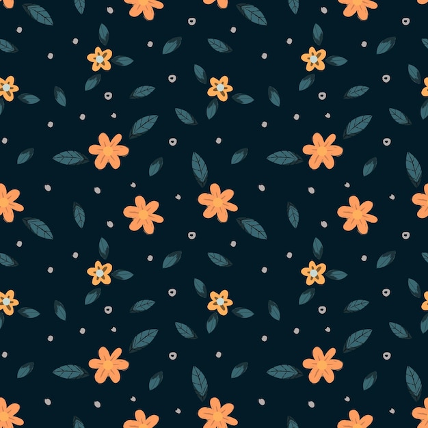 Hand drawn floral flower pattern