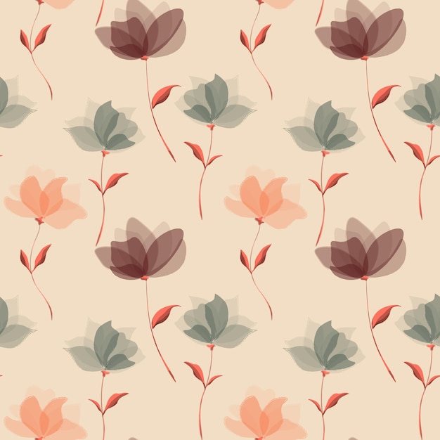 Vector hand drawn floral flower pattern