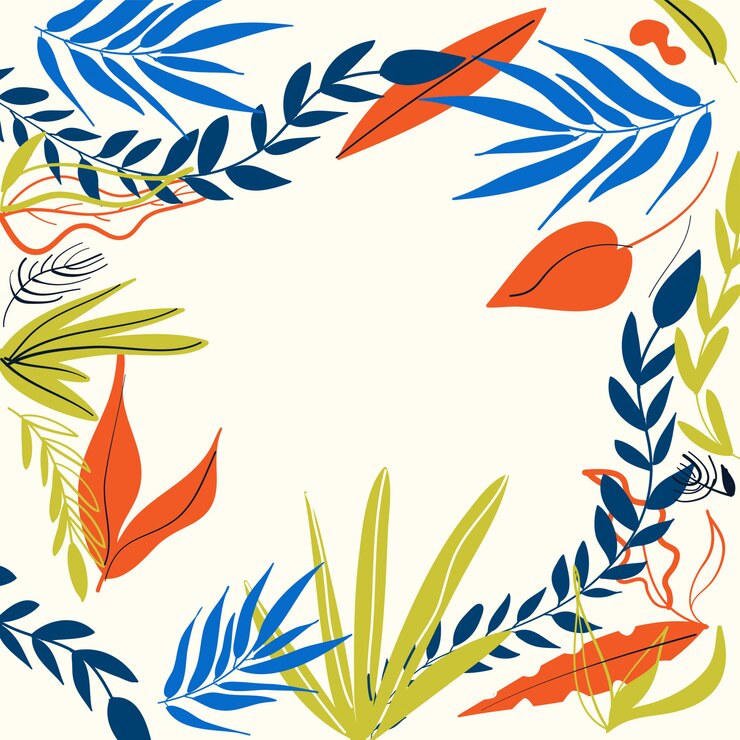 Vector hand drawn floral  frame