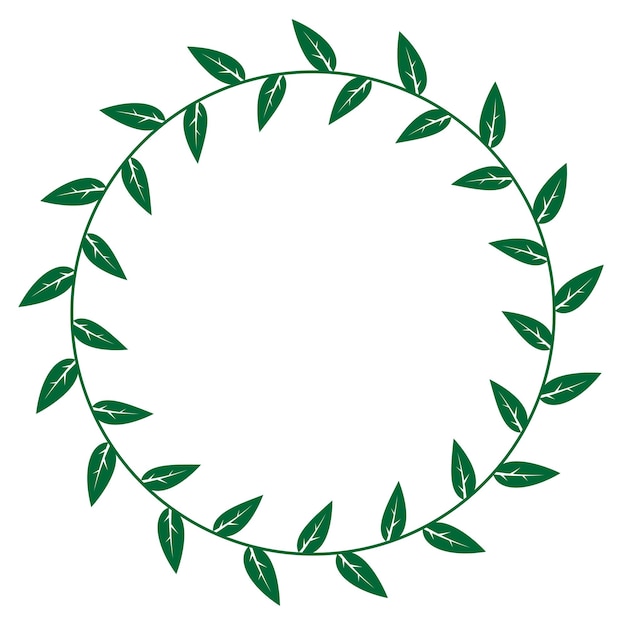 花の枝と葉の花輪を持つ手描きの花のフレーム エレガントなロゴのテンプレート