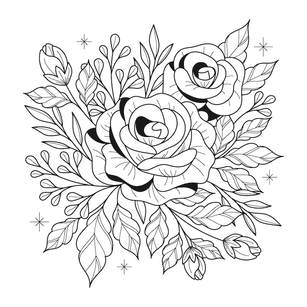 Vector hand drawn floral illustration