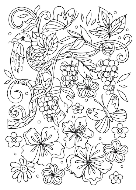 Hand drawn floral  illustration