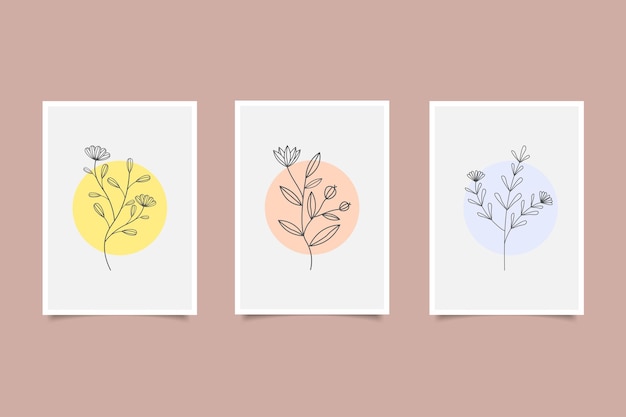 hand drawn floral  leaves cover collection