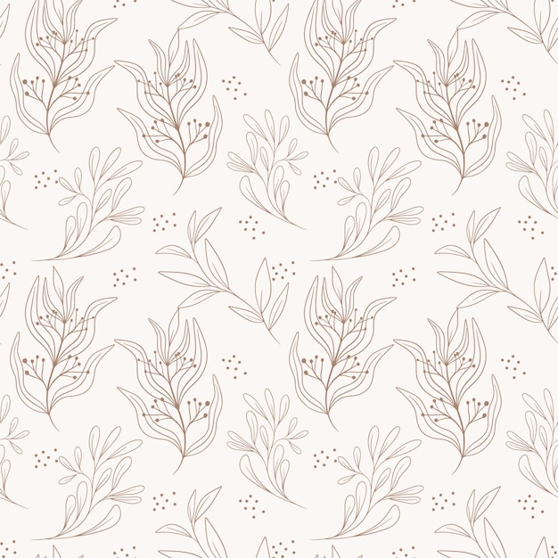 手描きの花の葉のパターン