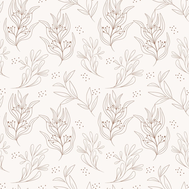 Hand drawn floral leaves pattern