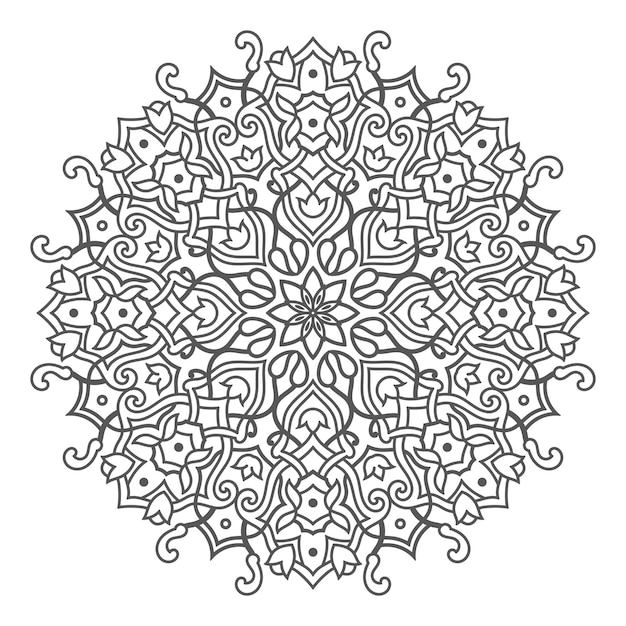 Hand drawn floral mandala design in oriental style