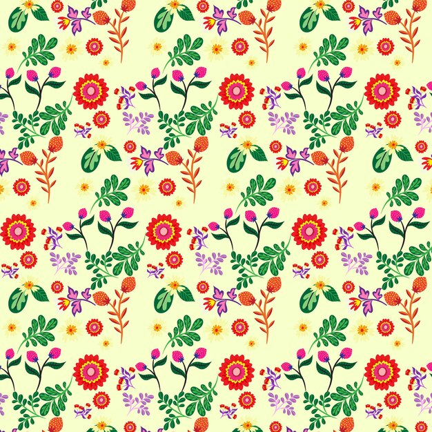 Vector hand drawn floral pattern background