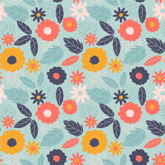 Vector hand drawn floral pattern design