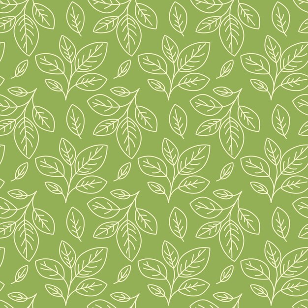 Vector hand drawn floral pattern vector design simple ornament with plant and leaf