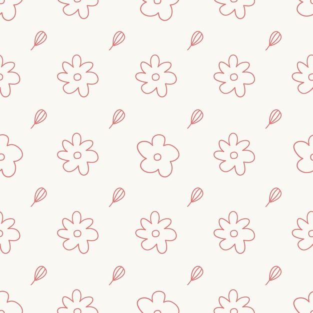 Vector hand drawn floral seamless pattern design