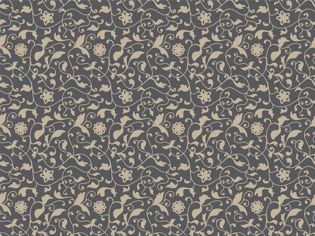 Hand drawn floral seamless pattern vintage style