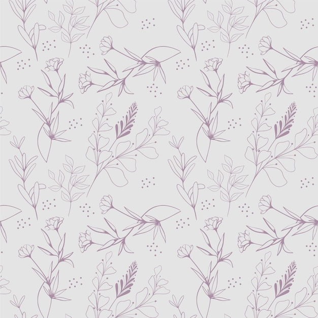 Hand drawn floral seamless pattern