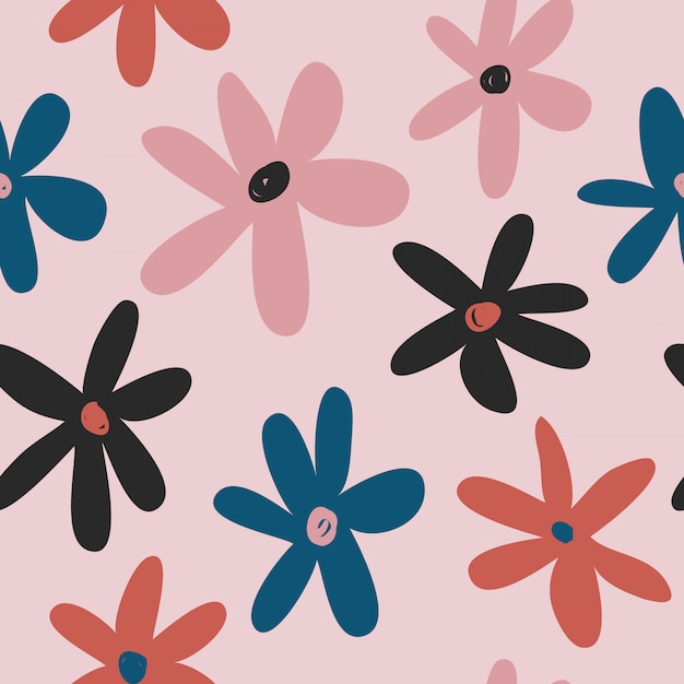 Hand drawn floral seamless pattern