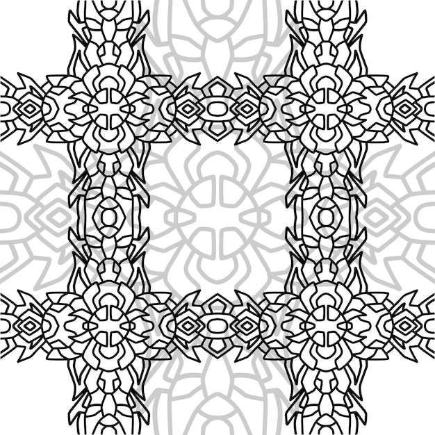 Vector hand drawn floral tribal ornamen pattern