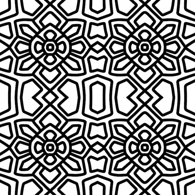 hand drawn floral tribal ornamen pattern