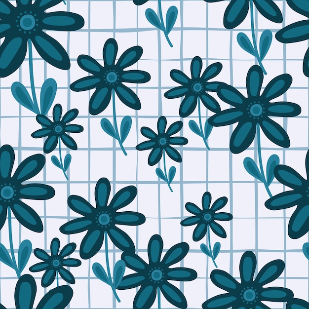 Hand drawn floral wallpaper cute flower seamless pattern naive art style