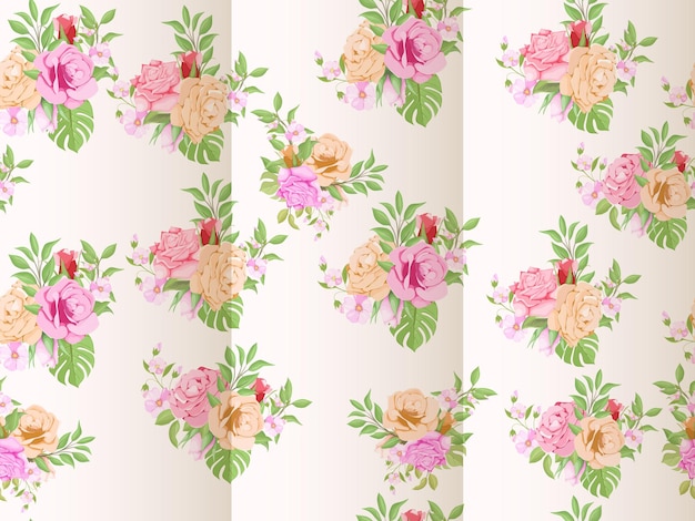 Hand drawn floral watercolor seamless pattern