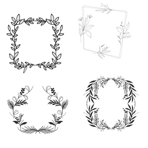 hand drawn floral wreath floral wreath with leaves for wedding