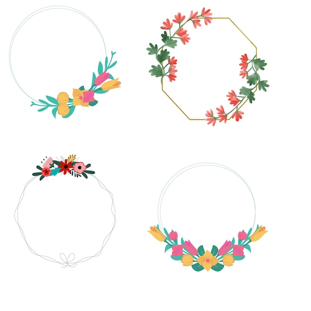 hand drawn floral wreath floral wreath with leaves for wedding
