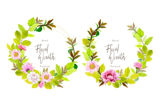 Hand drawn floral wreath illustration design