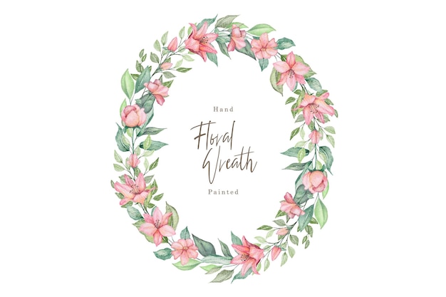 hand drawn floral wreath illustration