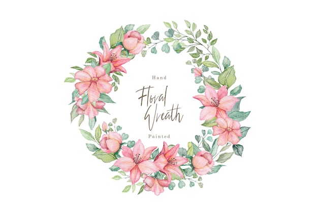 hand drawn floral wreath illustration