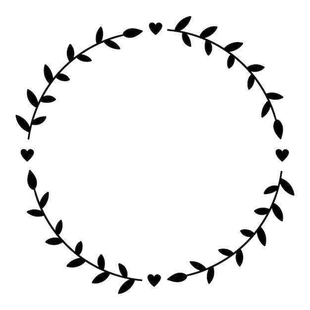 ベクトル 白の手描きの花の花輪