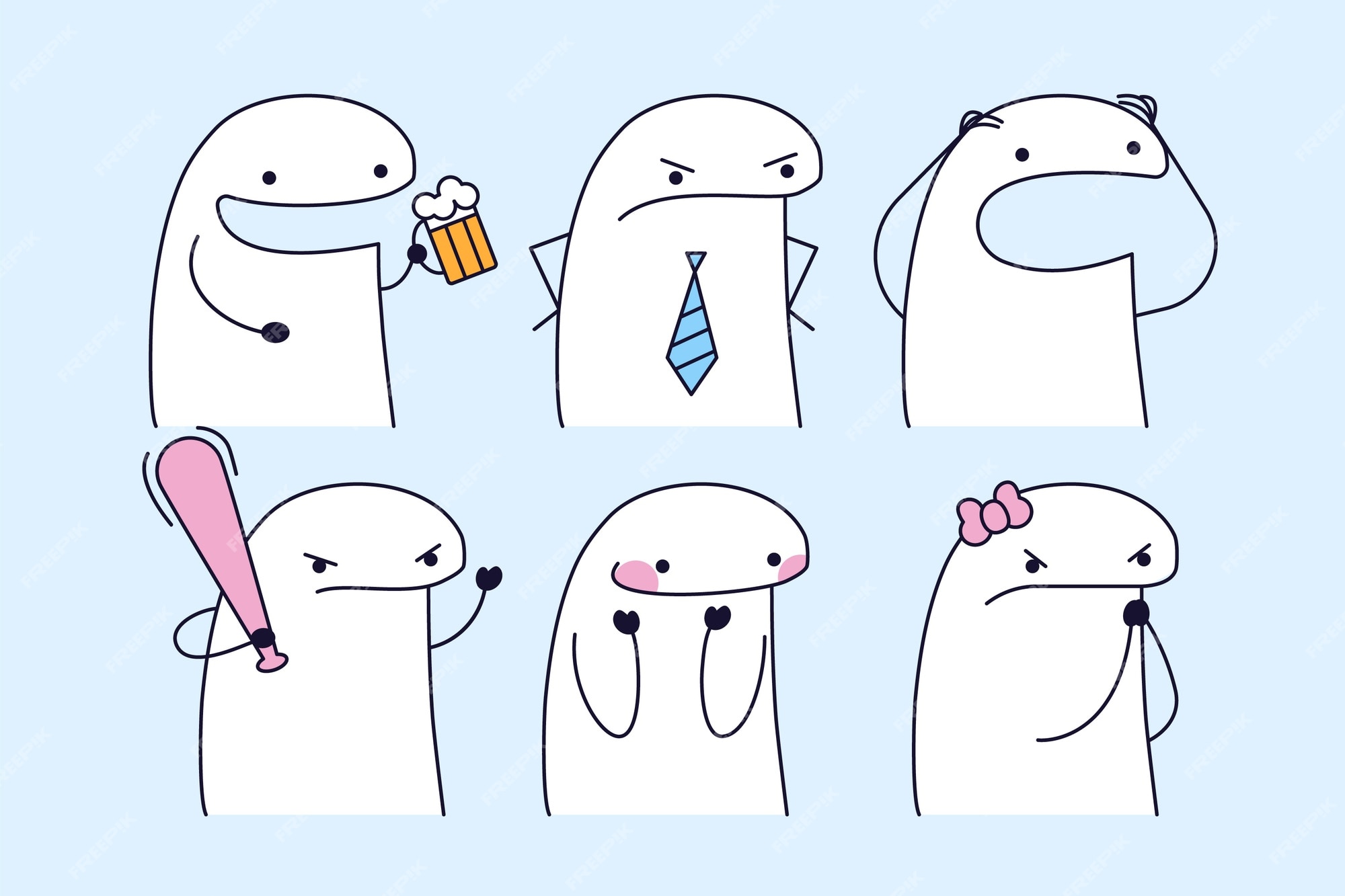 Free Vector Hand drawn flork meme illustration
