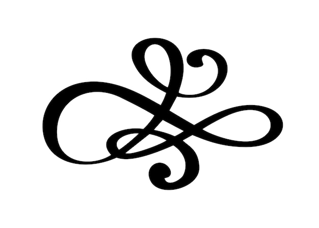 Hand drawn flourish Calligraphy elements Vector illustration