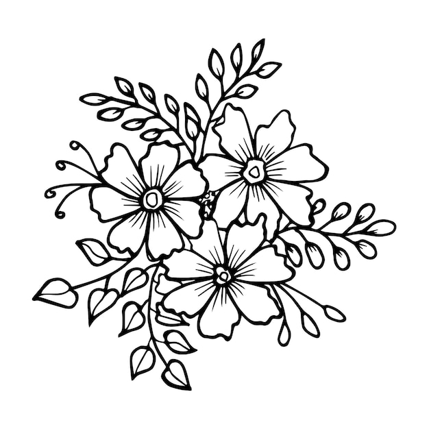 Hand drawn flower arrangement