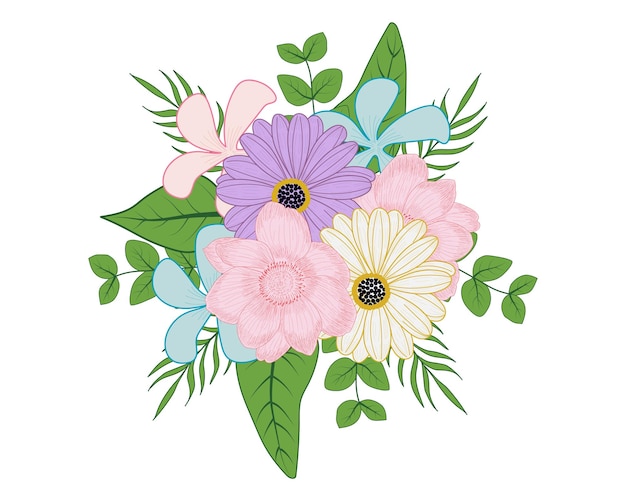 Vector hand drawn flower bouquet