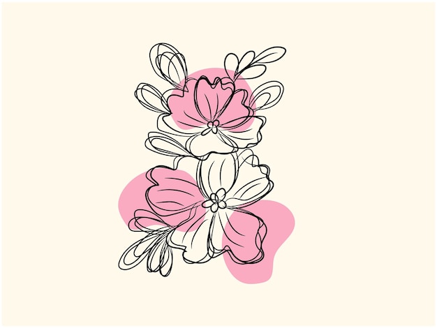 Vector hand drawn flower collection