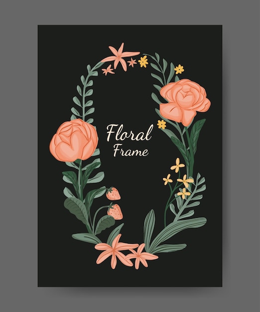 Hand drawn flower frame design