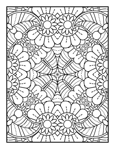 hand drawn flower illustration flower coloring book for adults