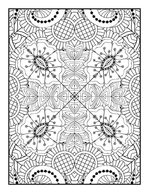 hand drawn flower illustration flower coloring book for adults