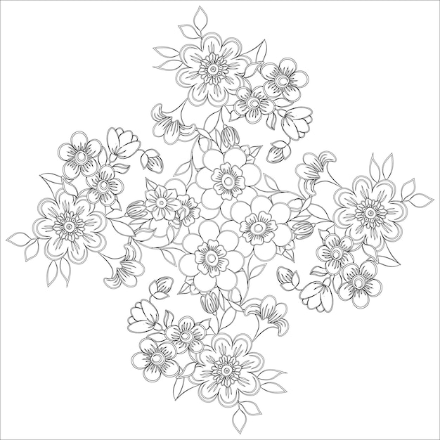 手描きの花のイラスト