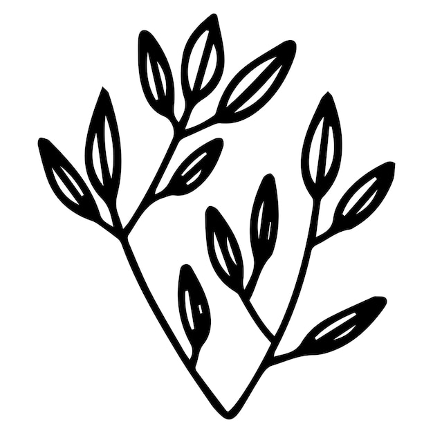 Ручной рисунок цветка в стиле каракулей