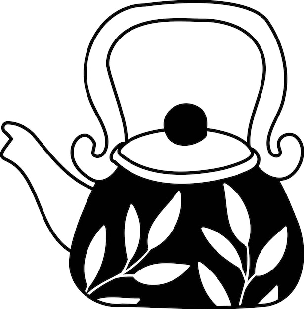 Hand Drawn Flower Kettle illustration