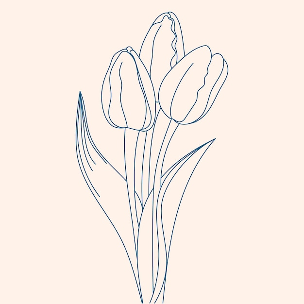 Hand Drawn Flower Line art Illustration