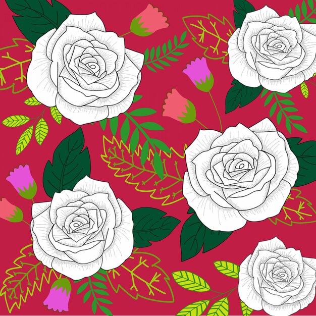 hand drawn flower pattern background