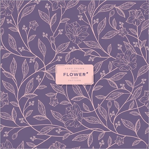 Hand drawn flower seamless pattern