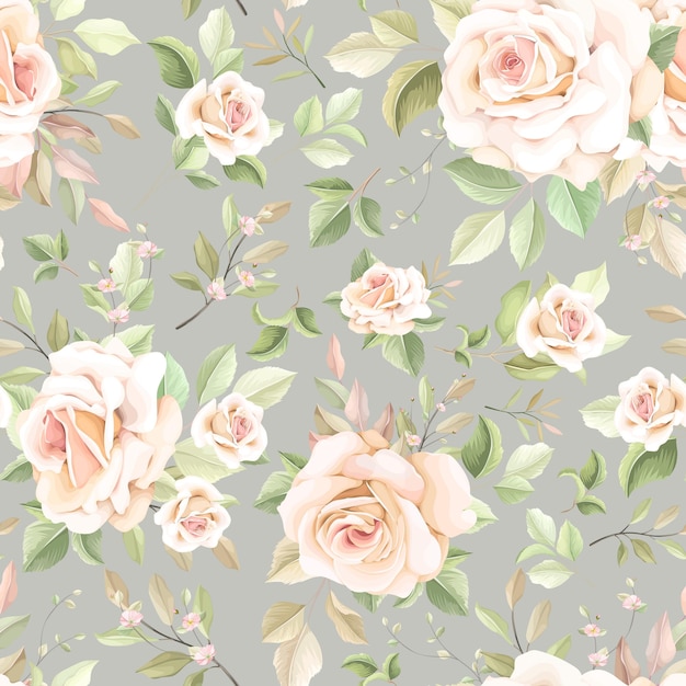 Hand drawn flower seamless pattern